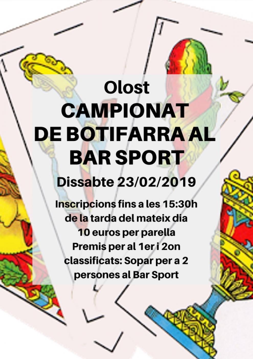 Campionat de Botifarra al Bar Sport